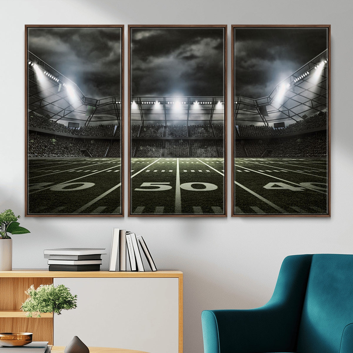 90107-MGV-CV-36X24 - American Football Stadium Wall Art Canvas Print, Stadium Sport Wall Art Print