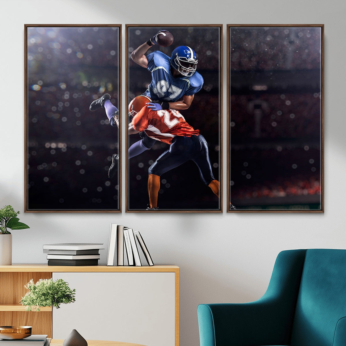 76491-MGV-CV-36X24 - American Football Wall Art Canvas Print, Stadium Sport Wall Art Print