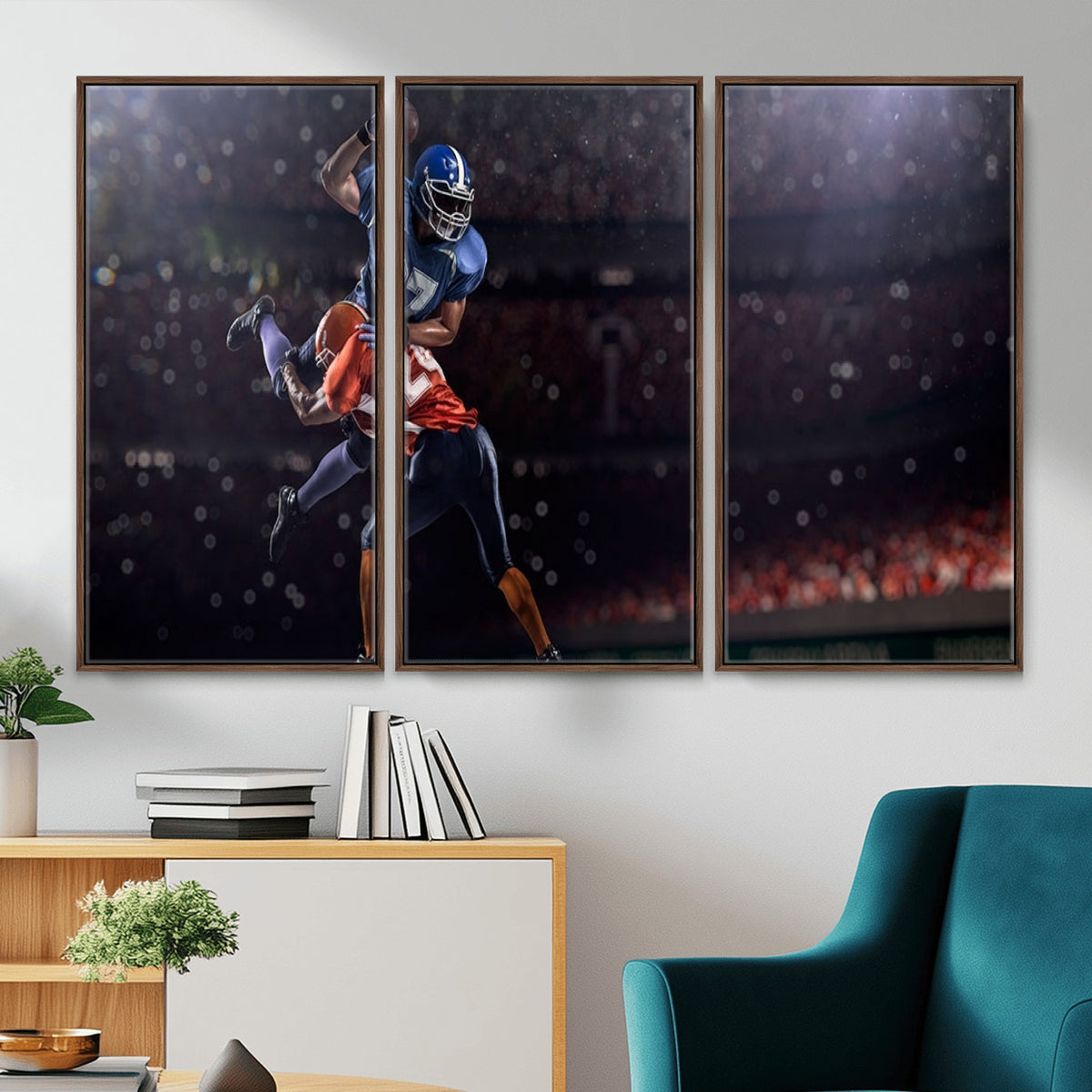 68009-MGV-CV-36X24 - American Football Wall Art Canvas Print, Stadium Sport Wall Art Print