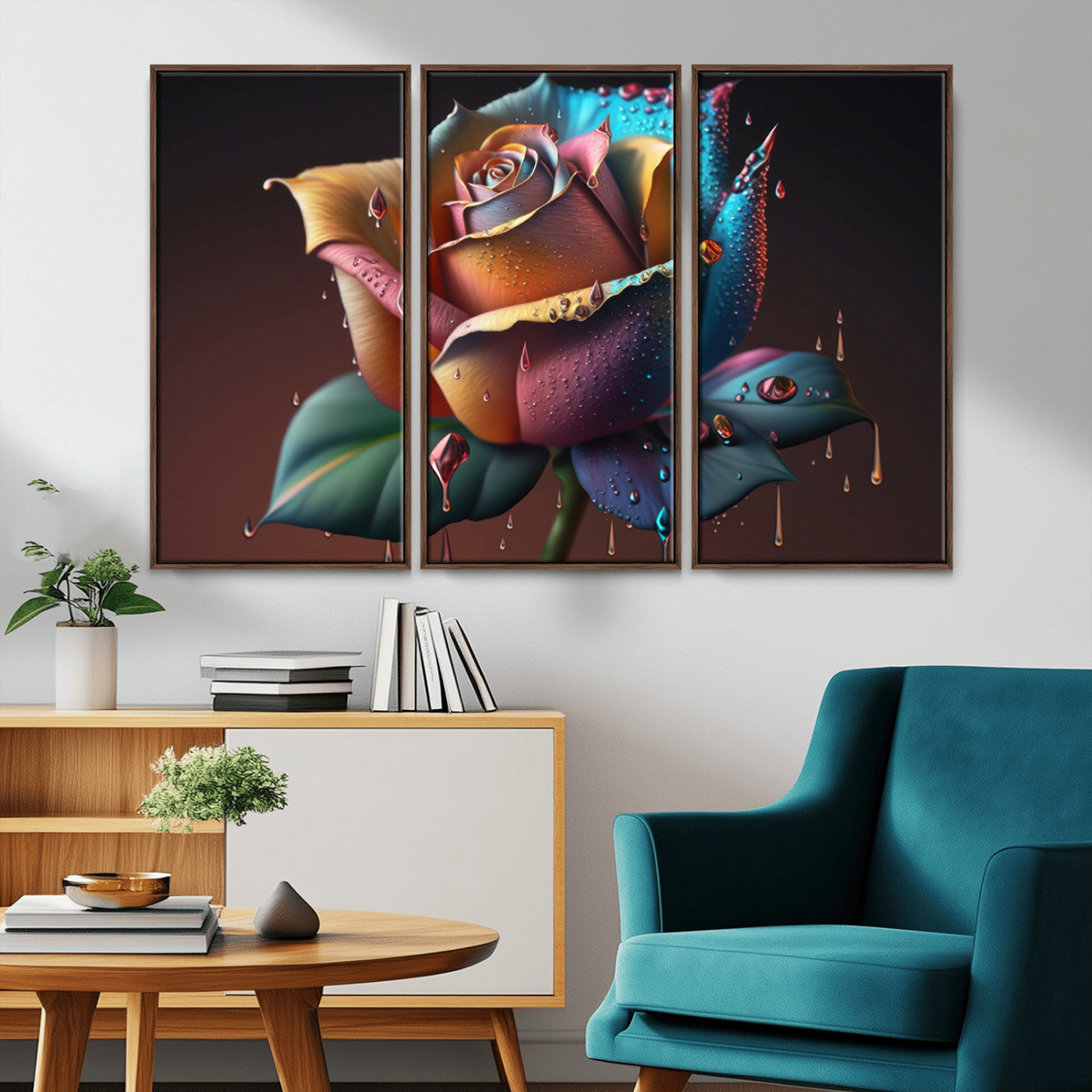 MGV-FC-48X32-3P - Abstract Rose Wall Art Canvas Print