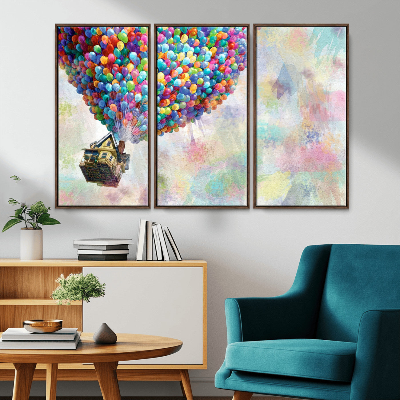MGV-FC-48X32-3P - Up Pixar Poster, Look Up Pixar Wall Art, Up Pixar Canvas, Kids Play Game Room Decor Wall Art
