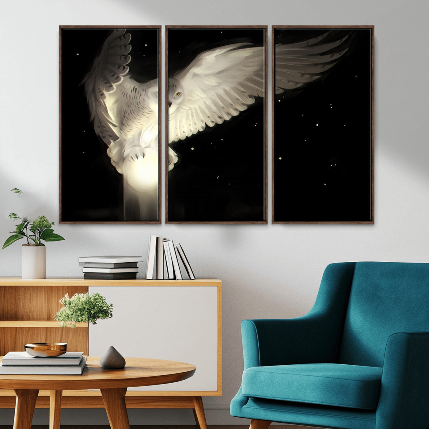 MGV-FC-48X32-3P - Night Owl Art -  Illuminating the Darkness – Unique Animal-Inspired Wall Art for Modern Decor |