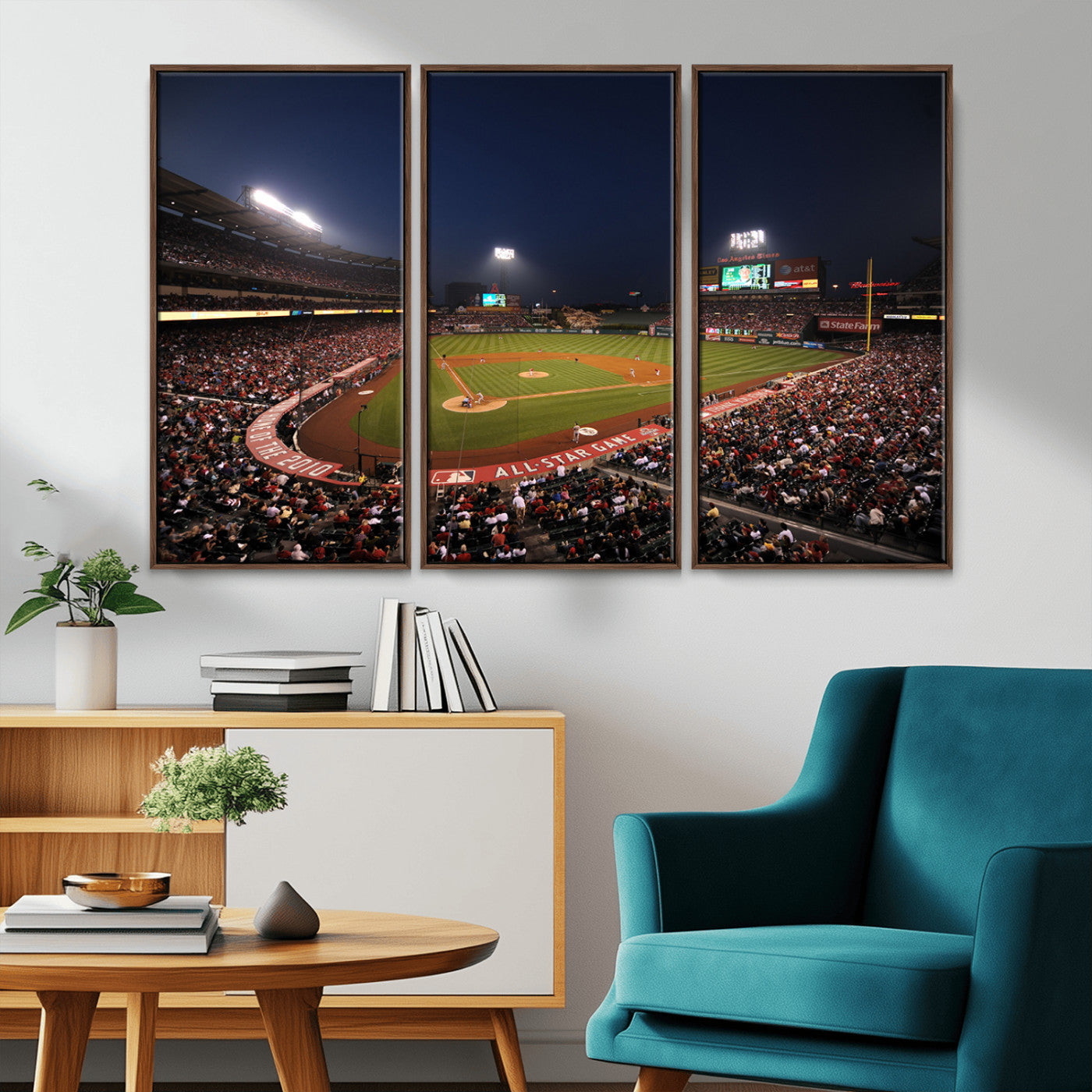 MGV-FC-48X32-3P - Los Angeles Angels Baseball Team Print - Anaheim Angel Stadium Wall Art Canvas Print