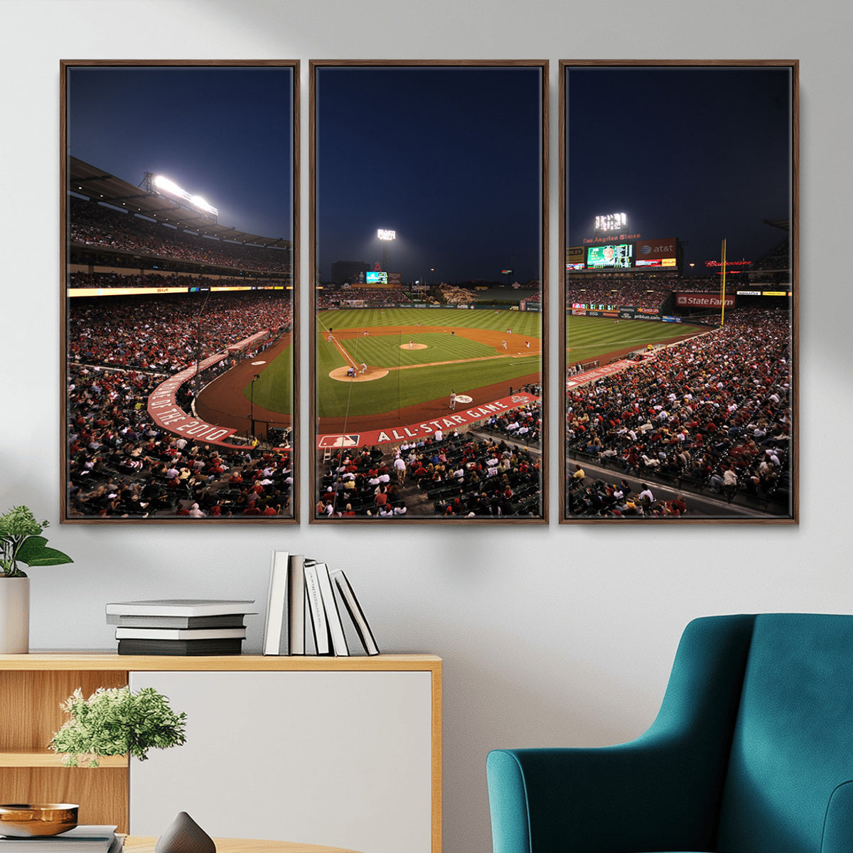 88896-MGV-CV-36X24 - Los Angeles Angels Baseball Team Print, Anaheim Angel Stadium Wall Art