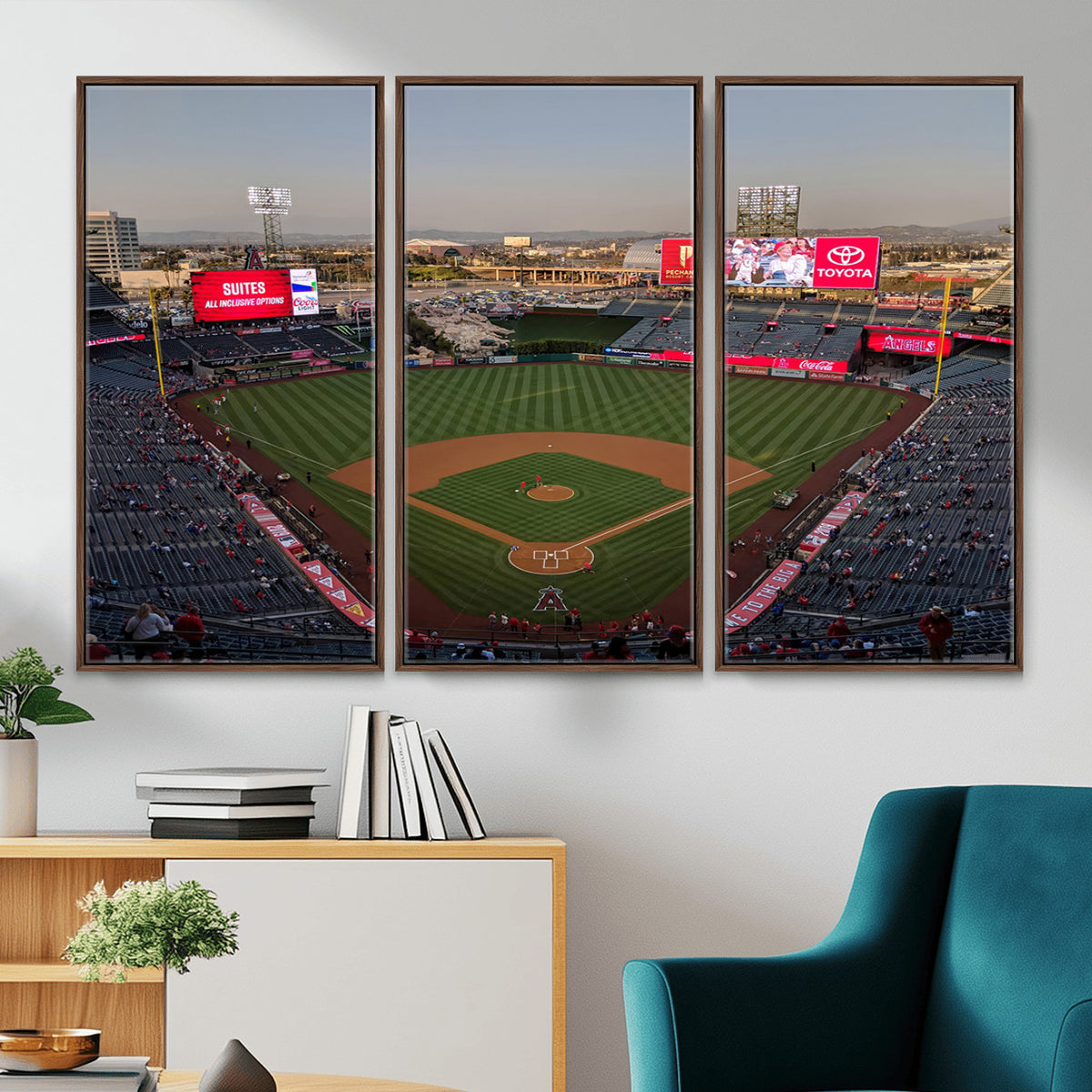 45864-MGV-CV-36X24 - Los Angeles Angels Baseball Canvas Print, Anaheim Angel Stadium Wall Art