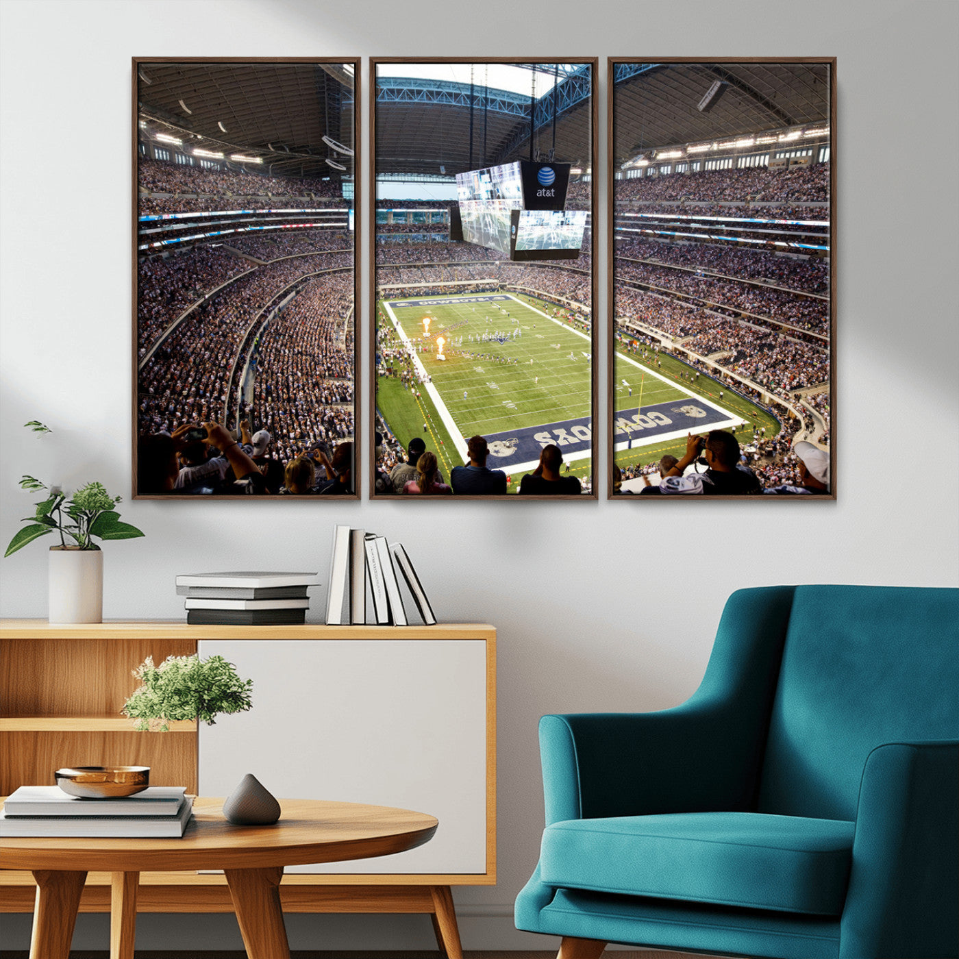 MGV-FC-48X32-3P - Dallas Cowboys Football Team Print - Arlington AT&T Stadium Wall Art Canvas Print