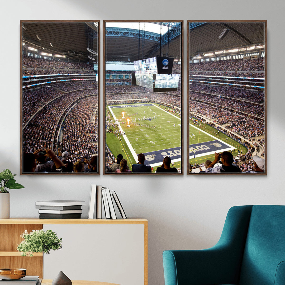 82096-MGV-CV-36X24 - Dallas Cowboys Football Team Print - Arlington AT&T Stadium Wall Art Canvas Print