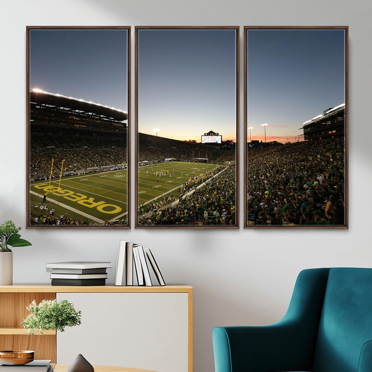 21429-MGV-CV-36X24 - Oregon Ducks Football Team Print - Eugene Autzen Stadium Wall Art Canvas Print