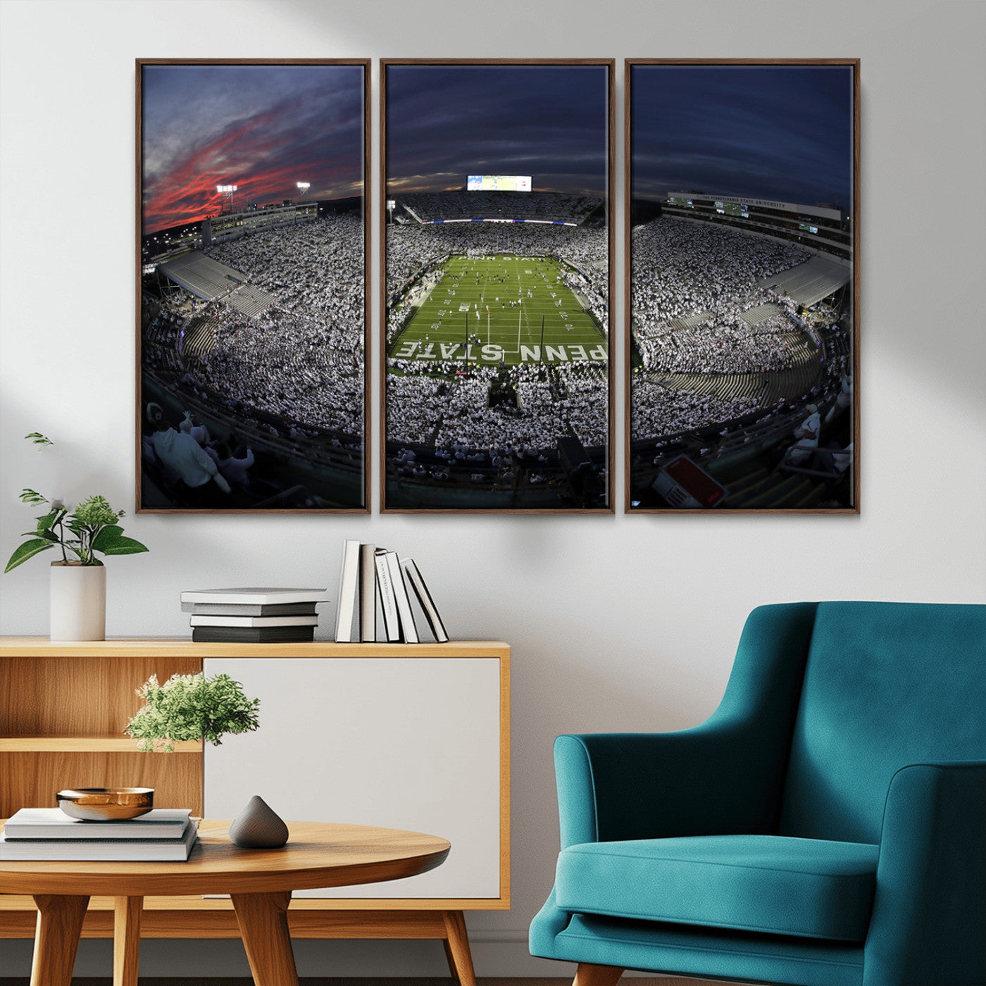 MGV-FC-48X32-3P - Penn State University Nittany Lions Football Team Print - University Park Beaver Stadium Wall Art