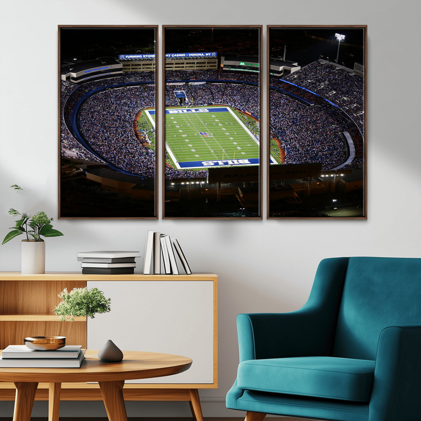 MGV-FC-48X32-3P - Buffalo Bills NFL Football Team Print - Highmark Stadium Wall Art Canvas Print