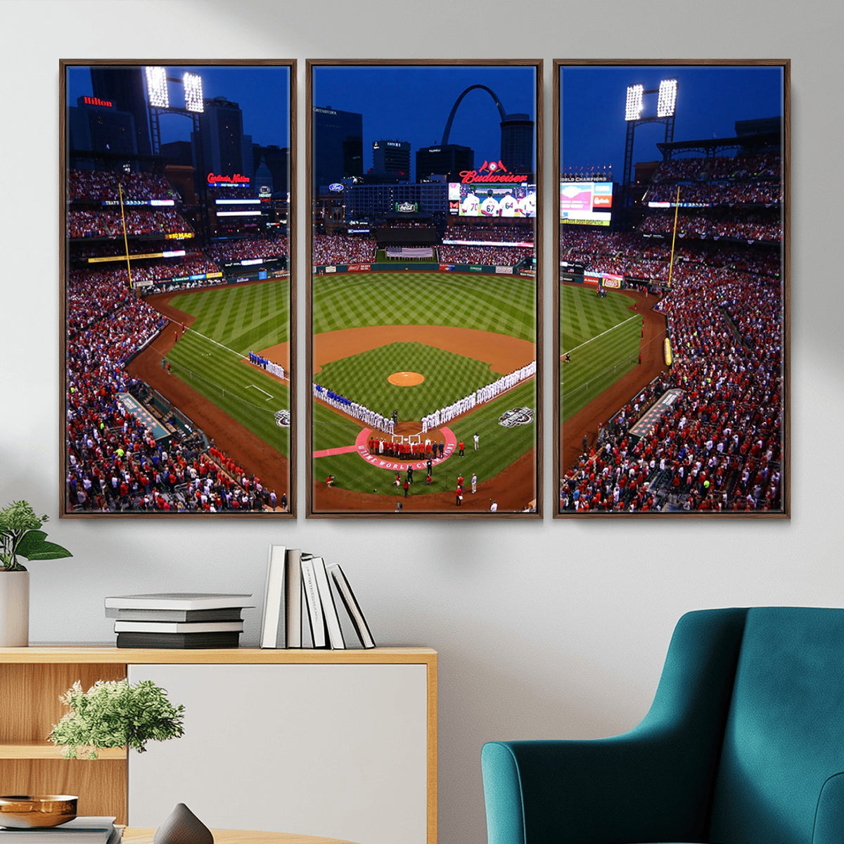 11925-MGV-CV-36X24 - St. Louis Cardinals Baseball Team Print, Busch Stadium Wall Art