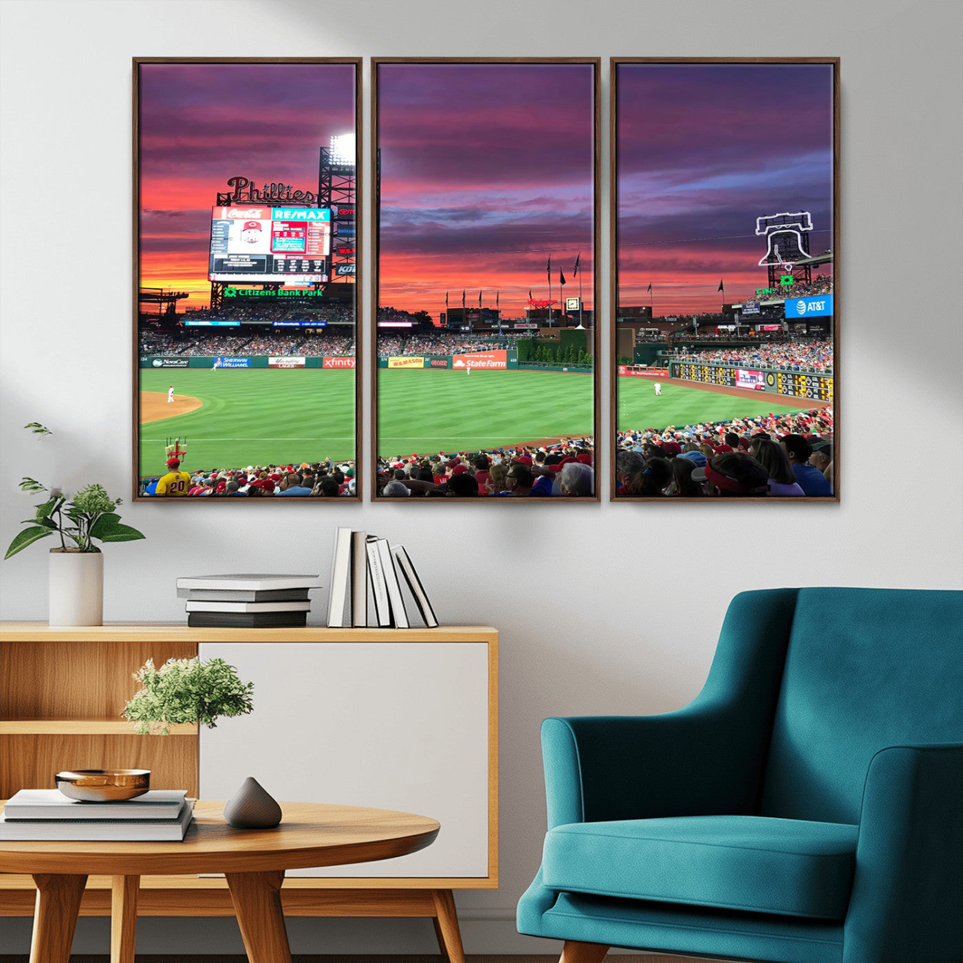 MGV-FC-48X32-3P - Philadelphia Phillies Baseball Team Print - Philadelphia Citizens Bank Park Stadium Wall Art Canvas