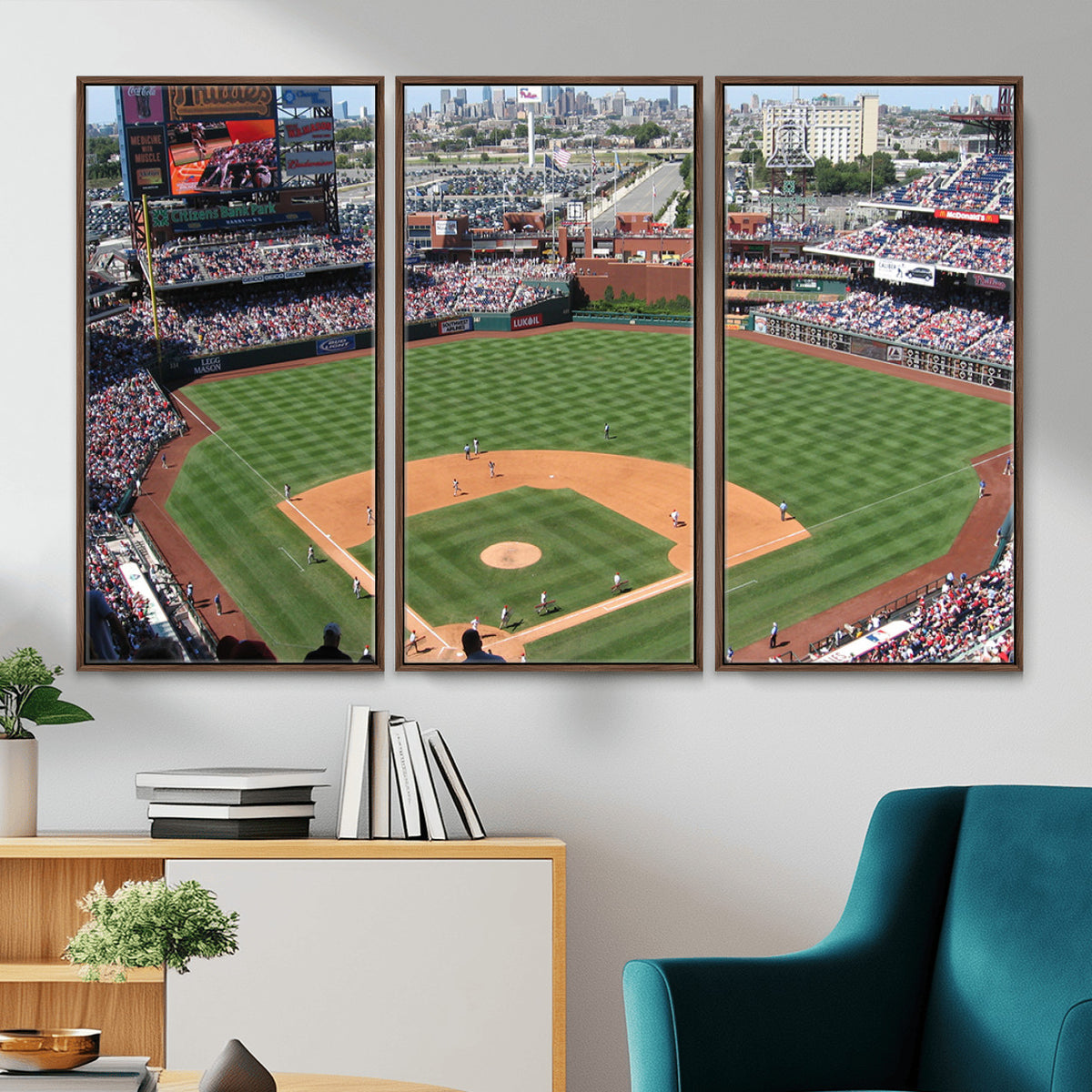 85755-MGV-CV-36X24 - Philadelphia Phillies Baseball Team Print - Philadelphia Citizens Bank Park Stadium Wall Art Canvas