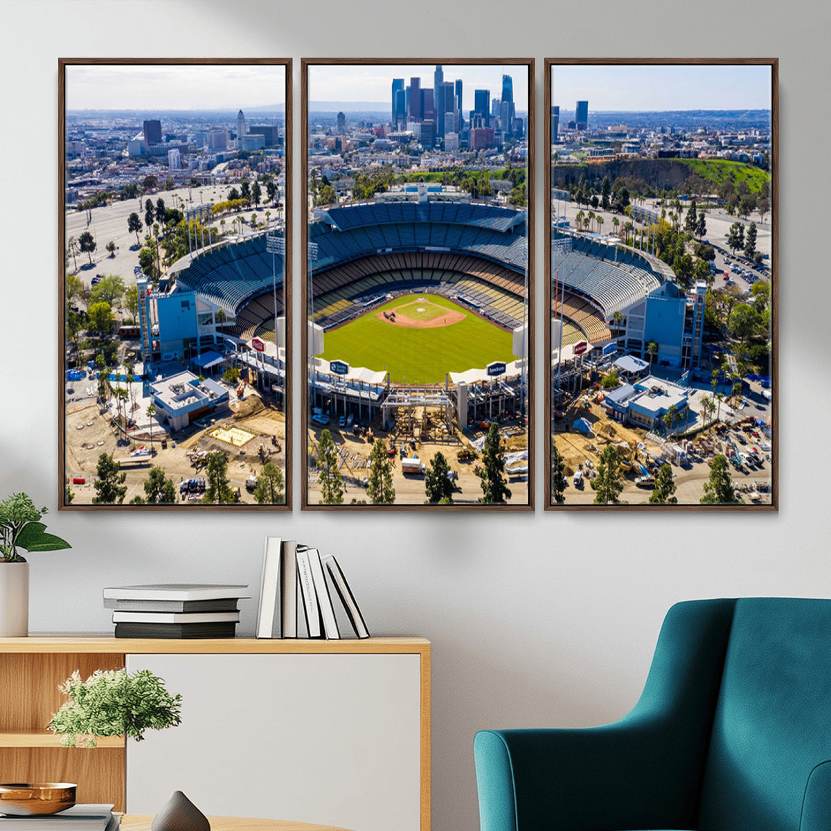 58596-MGV-CV-36X24 - Los Angeles Dodgers Dodger Stadium Wall Art Canvas Print, Extra Large Game Room Wall Decor