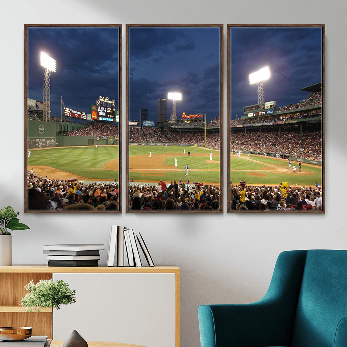 85099-MGV-CV-36X24 - Boston Red Sox Baseball Team Print Canvas, Massachusetts Fenway Park Stadium Wall Art