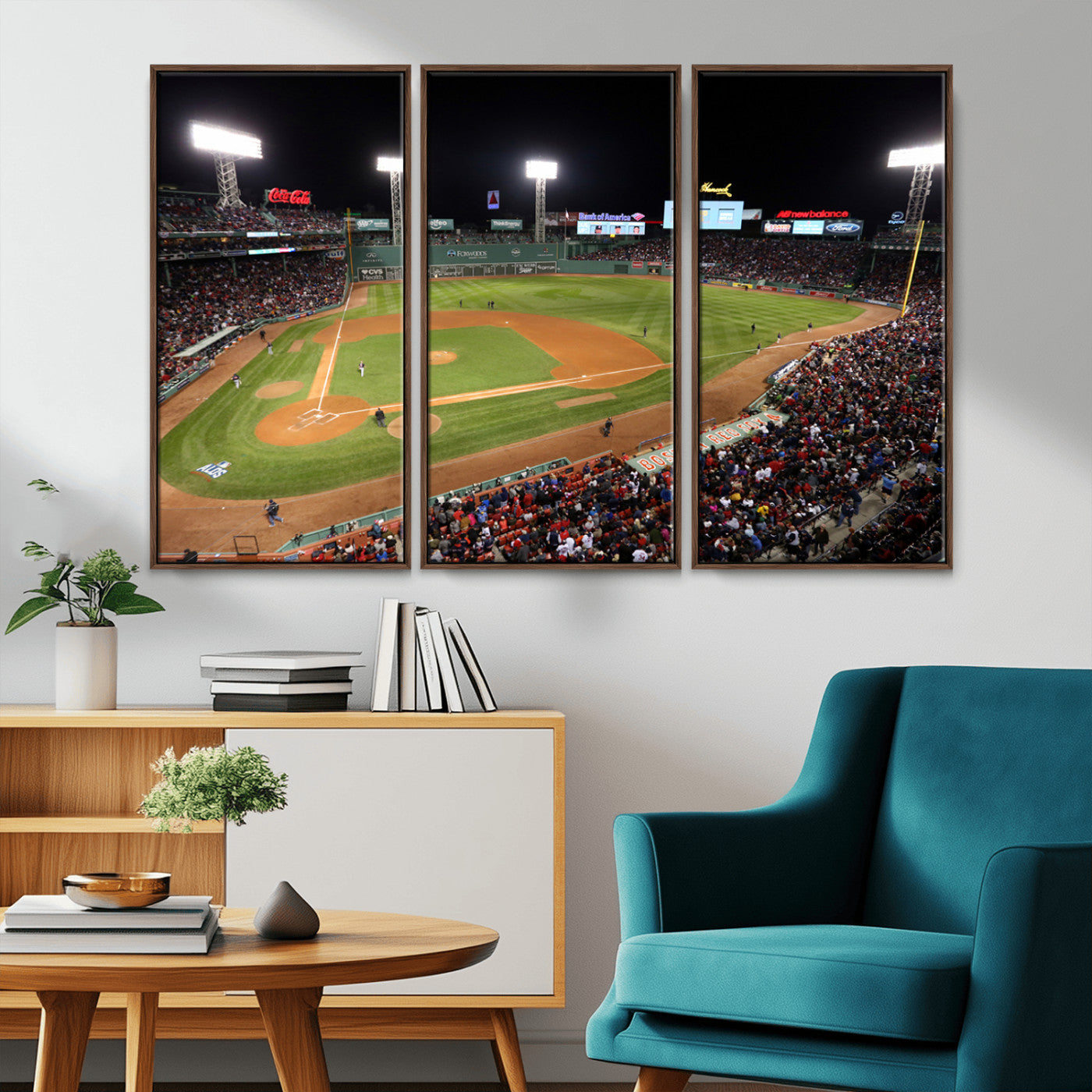 MGV-FC-48X32-3P - Boston Red Sox Baseball Team Print - Massachusetts Fenway Park Stadium Wall Art Canvas Print