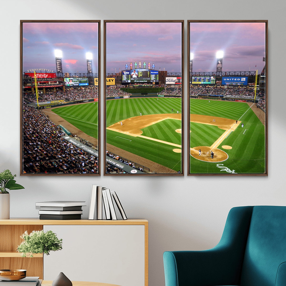 38470-MGV-CV-36X24 - Chicago White Sox Baseball Team Print Canvas, Guaranteed Rate Field Stadium Wall Art