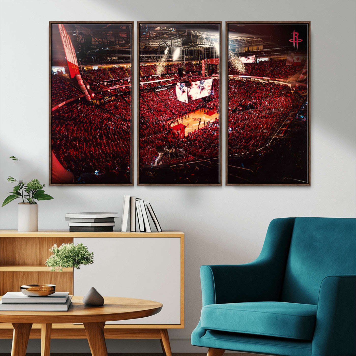 MGV-FC-48X32-3P - Houston Rockets Basketball Team Print Canvas- Houston Toyota Center Stadium Wall Art Canvas Print