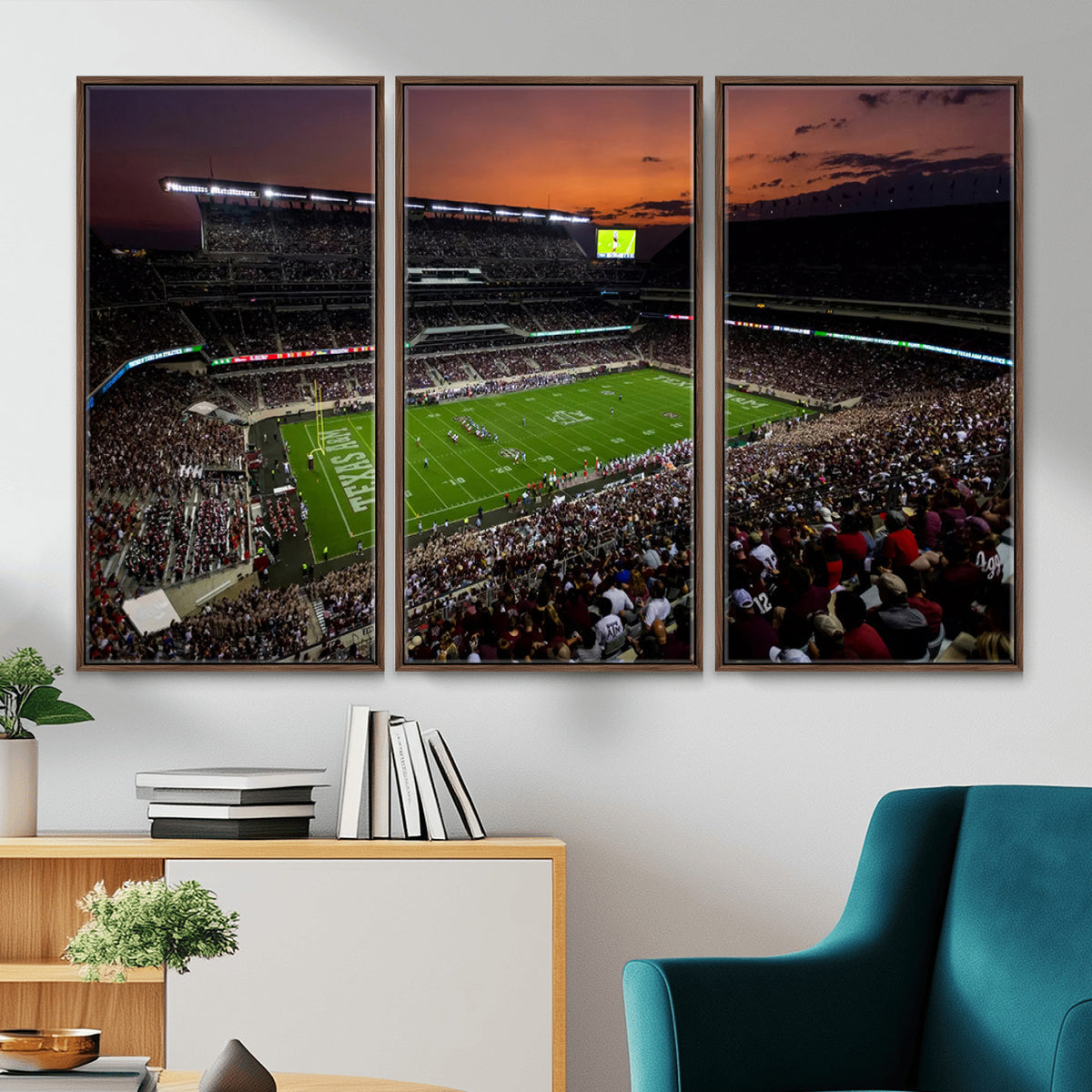 45603-MGV-CV-36X24 - Texas A&M University Aggies Football Team Print, College Station Kyle Field Stadium Wall Art