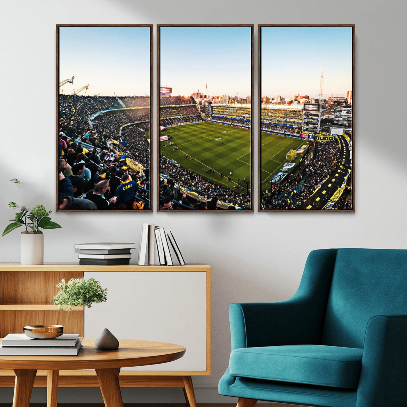 MGV-FC-48X32-3P - Boca Juniors Soccer Team Print - Buenos Aires Bombonera Stadium Wall Art Canvas Print
