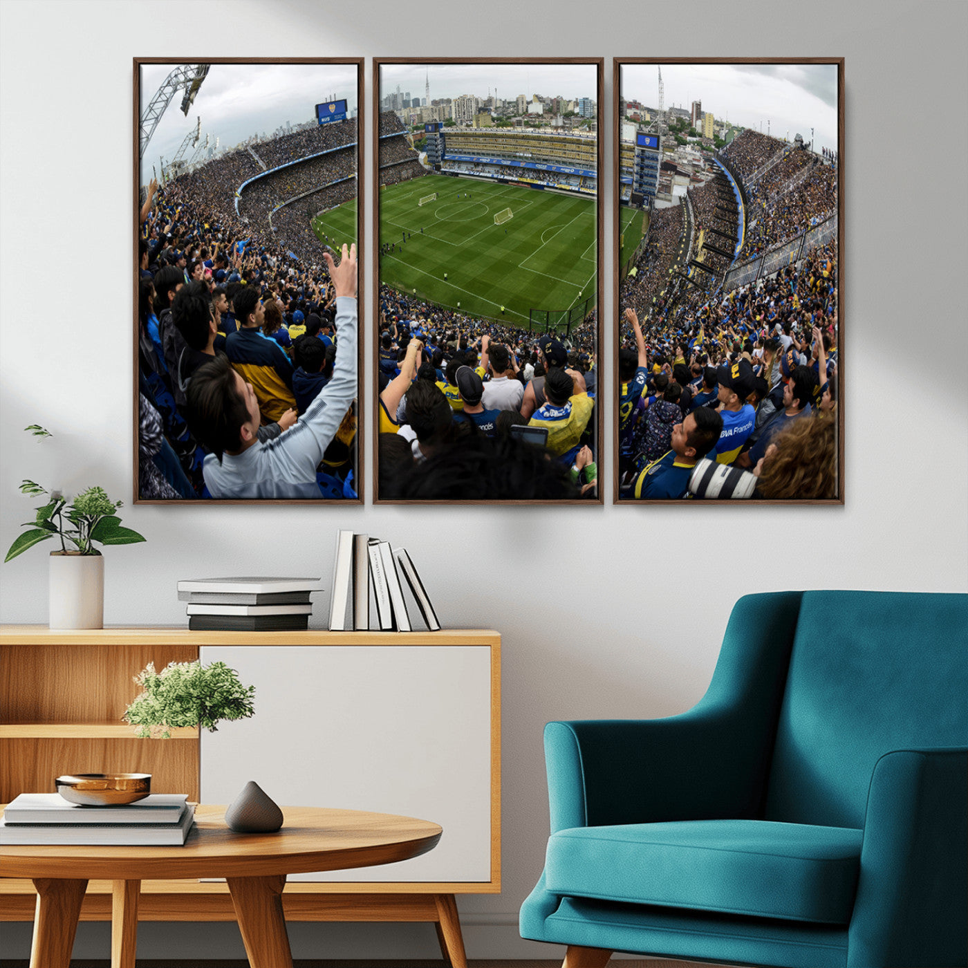 MGV-FC-48X32-3P - Boca Juniors Soccer Team Print - Buenos Aires Bombonera Stadium Wall Art Canvas Print