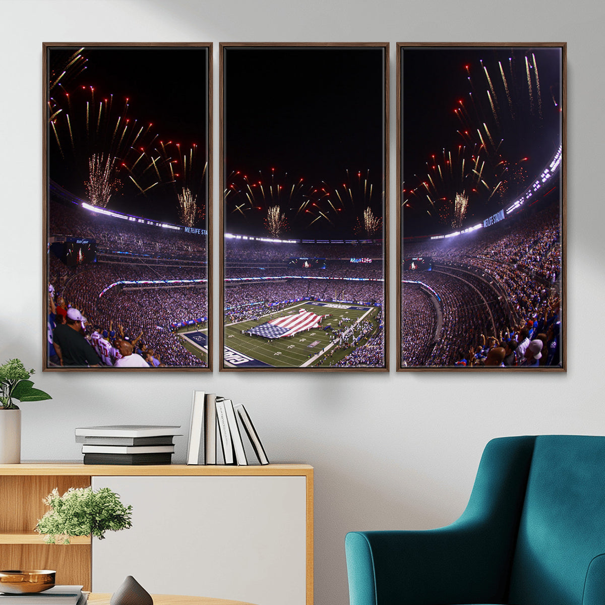 56360-MGV-CV-36X24 - New York Giants Football Team Print, East Rutherford MetLife Stadium Wall Art