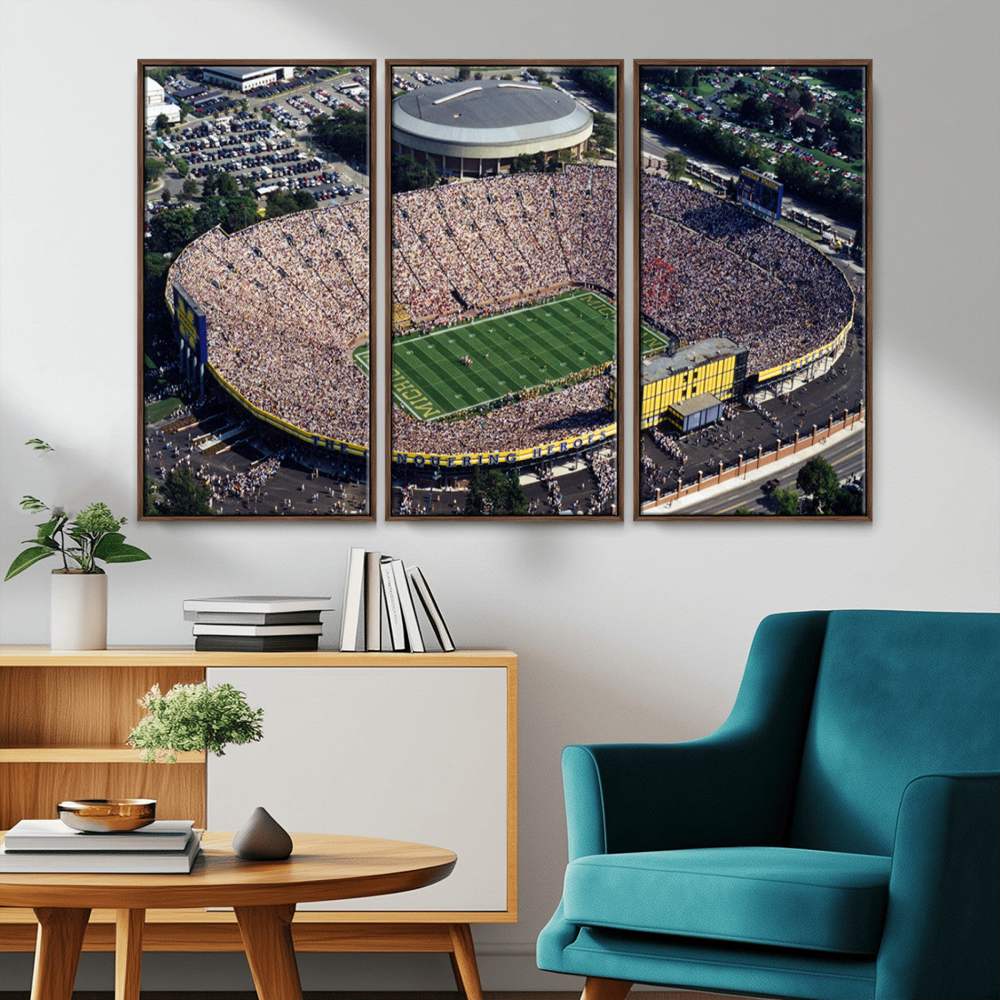 MGV-FC-48X32-3P - Michigan Wolverines Football Team Print - Ann Arbor Michigan Stadium Print, Michigan Wolverines