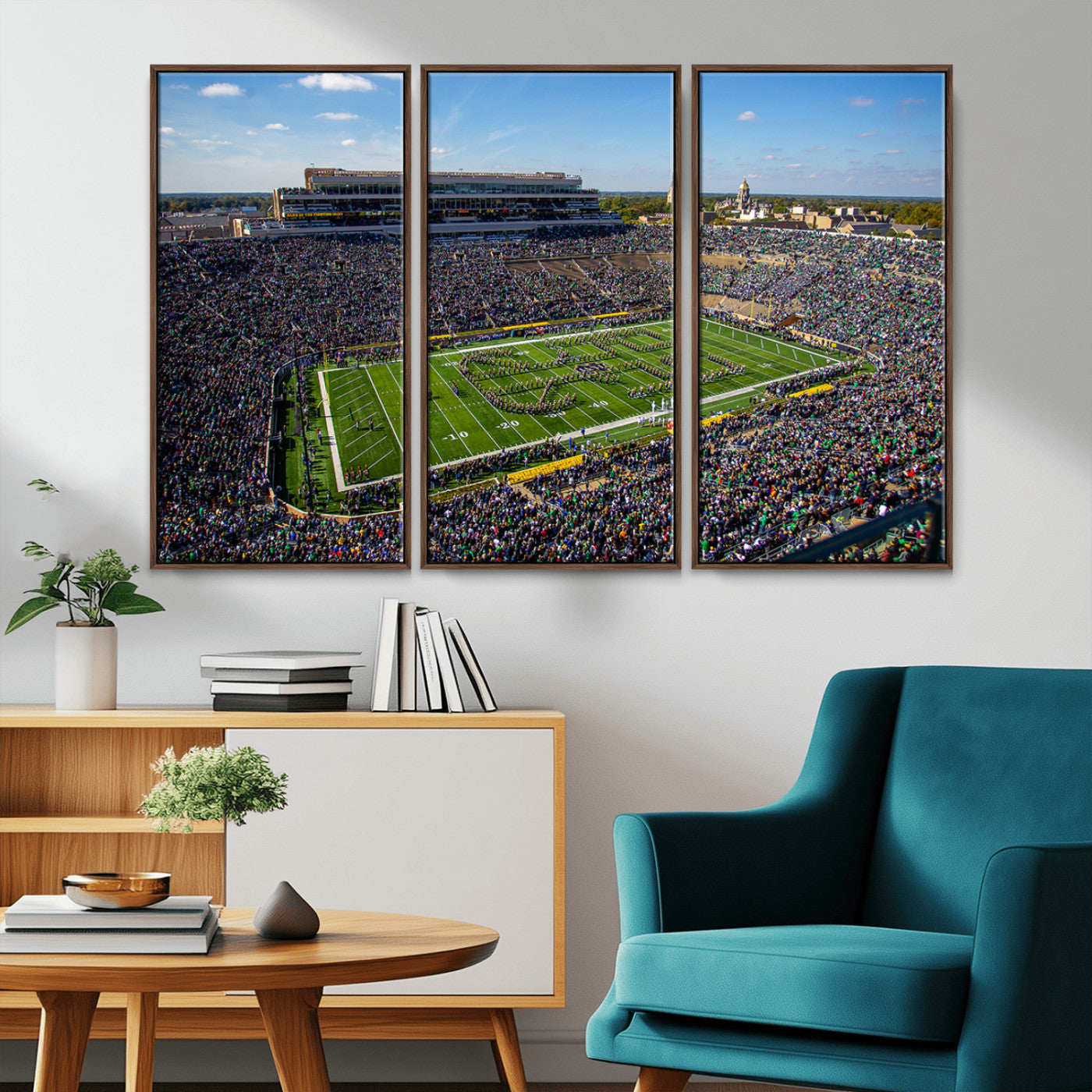 MGV-FC-48X32-3P - Notre Dame Fighting Irish Football Team Print - Notre Dame Stadium Wall Art Canvas Print