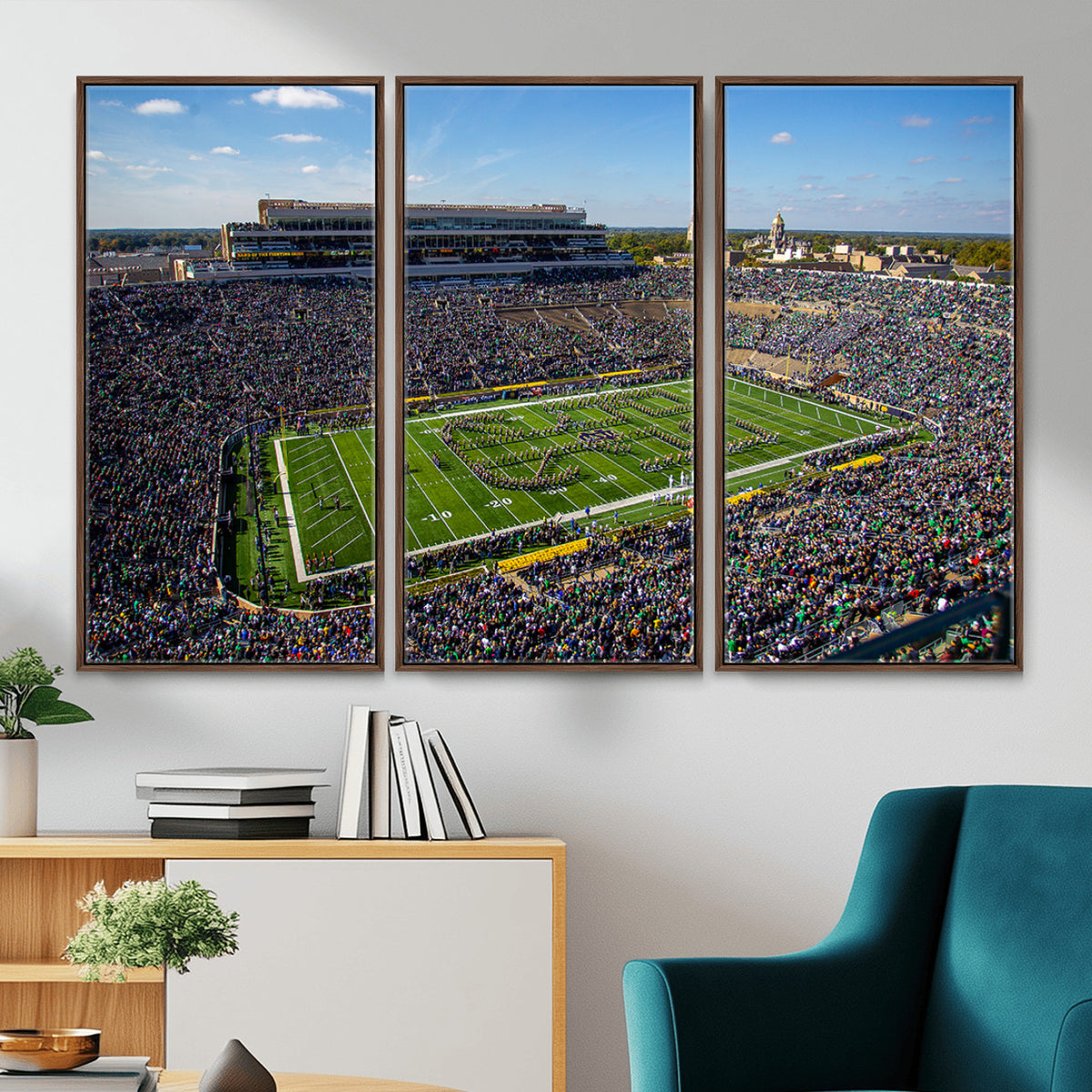 50114-MGV-CV-36X24 - Notre Dame Fighting Irish Football Team Print, Notre Dame Stadium Wall Art