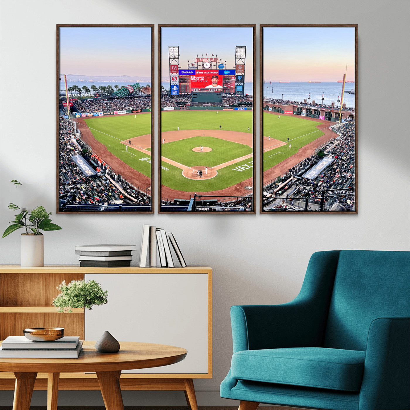 MGV-FC-48X32-3P - San Francisco Giants Baseball Team Print - Oracle Park Stadium Wall Art Canvas Print