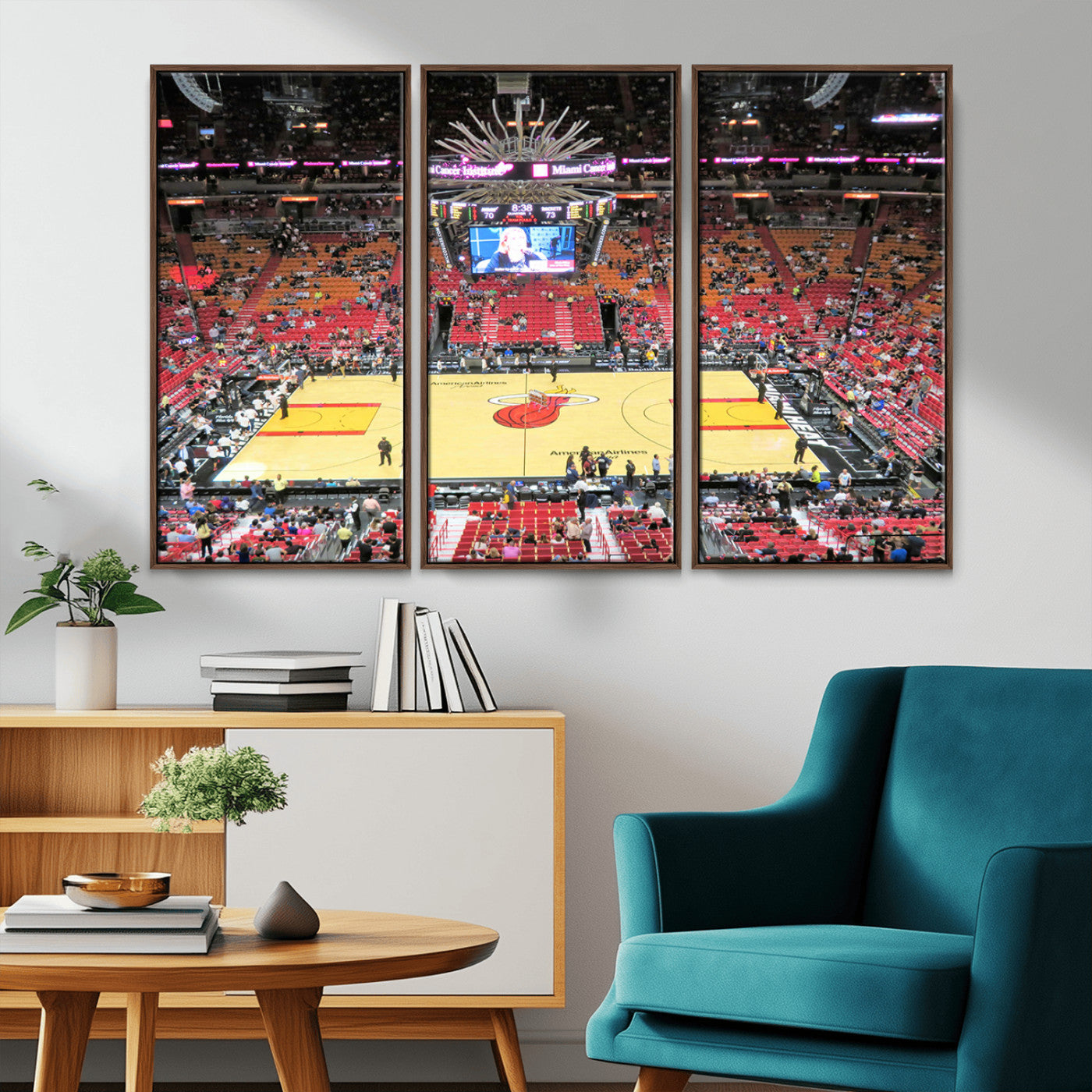 MGV-FC-48X32-3P - Miami Heat Basketball Team Print Wall Art- Kaseya Center Stadium Wall Art Canvas Print