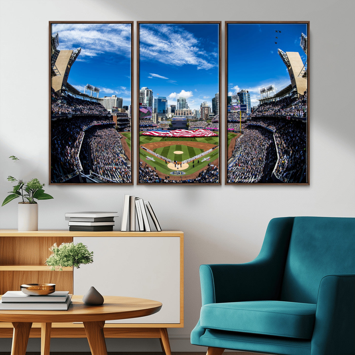 MGV-FC-48X32-3P - San Diego Padres Baseball Team Print - Petco Park Stadium Wall Art Canvas Print