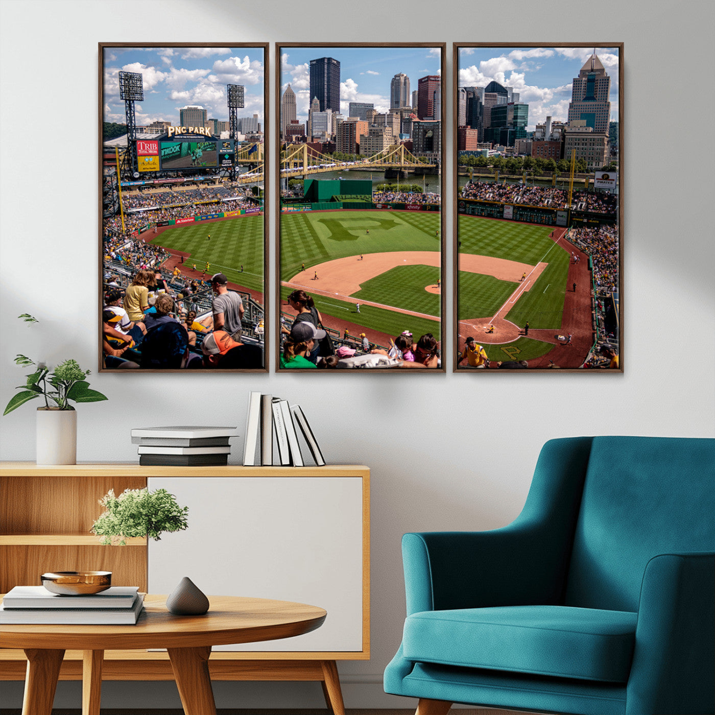 MGV-FC-48X32-3P - Pittsburgh Pirates Baseball Team Print - PNC Park Stadium Wall Art Canvas Print - Ready to Hang