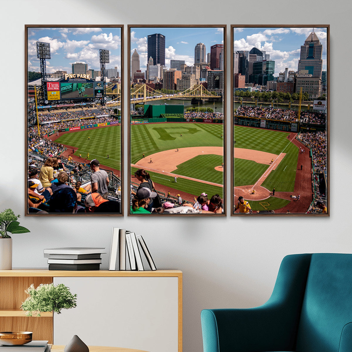 66872-MGV-CV-36X24 - Pittsburgh Pirates Baseball Team Print, PNC Park Stadium
