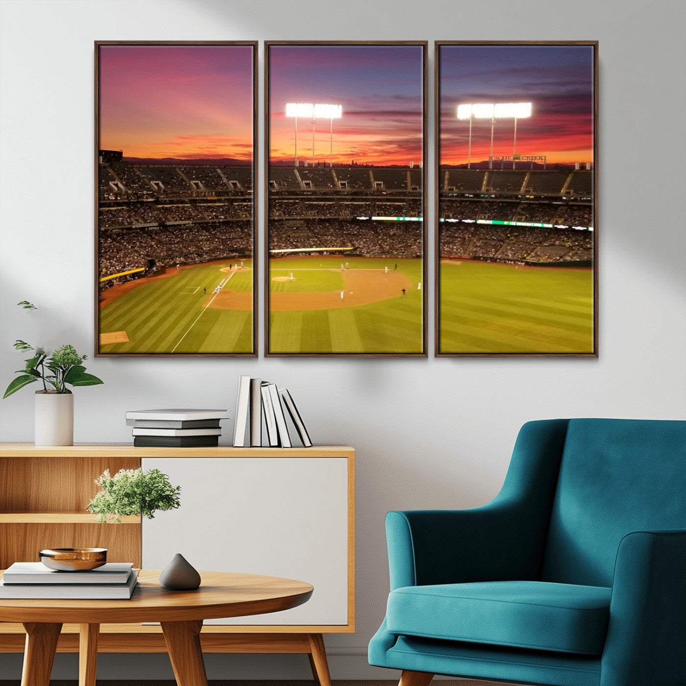 MGV-FC-48X32-3P - Oakland Athletics Baseball Team Print - Oakland Coliseum Stadium Wall Art Canvas Print