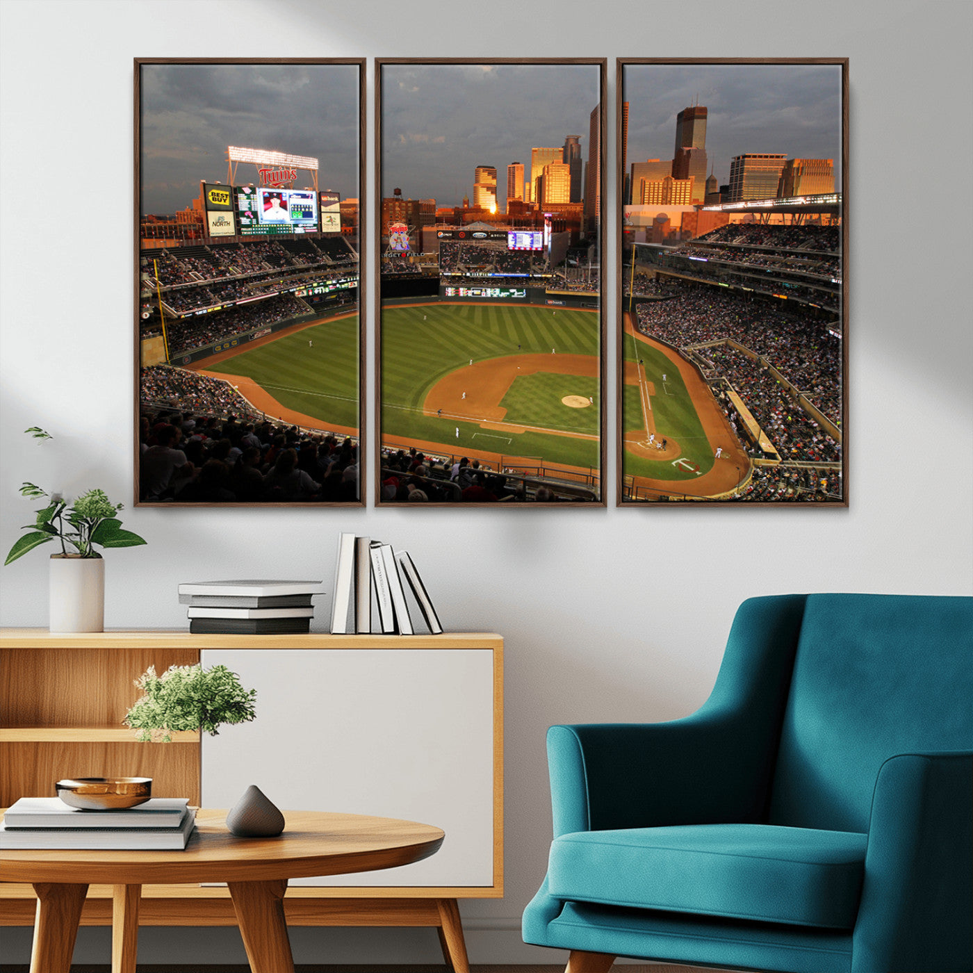 MGV-FC-48X32-3P - Minnesota Twins Baseball Team Print - Minneapolis Target Field Stadium Wall Art Canvas Print