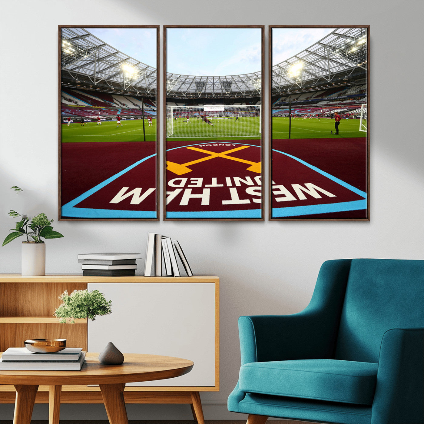 MGV-FC-48X32-3P - West Ham United FC Stadium Canvas Wall Art – London Stadium Football Print – Premier League Team