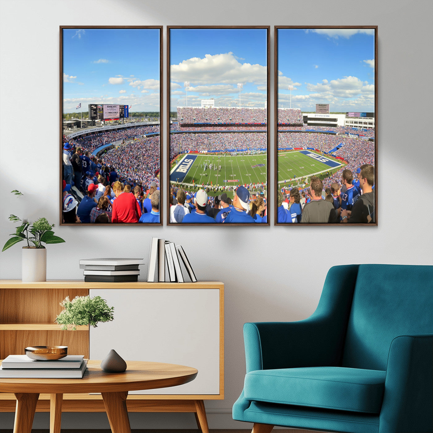 MGV-FC-48X32-3P - Buffalo Bills NFL Football Team Print - Buffalo Highmark Stadium Wall Art Canvas Print