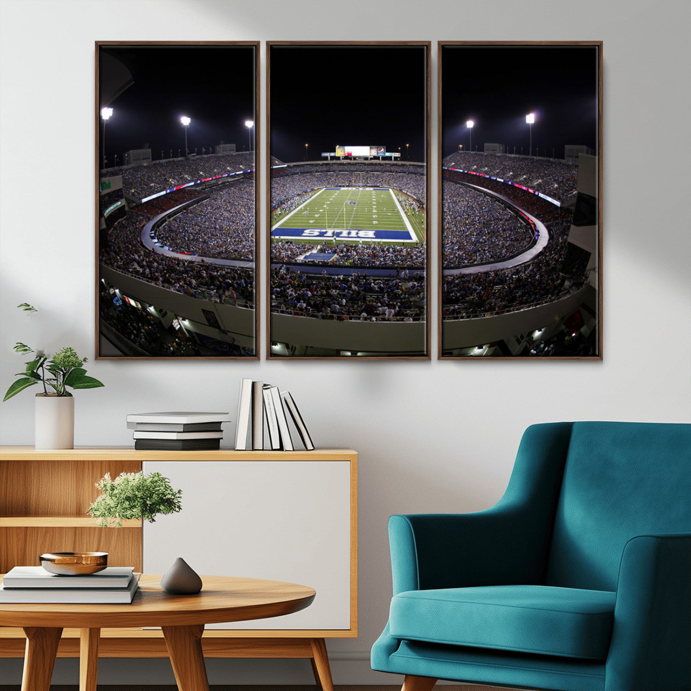 MGV-FC-48X32-3P - Buffalo Bills NFL Football Team Print - Buffalo Highmark Stadium Wall Art Canvas Print