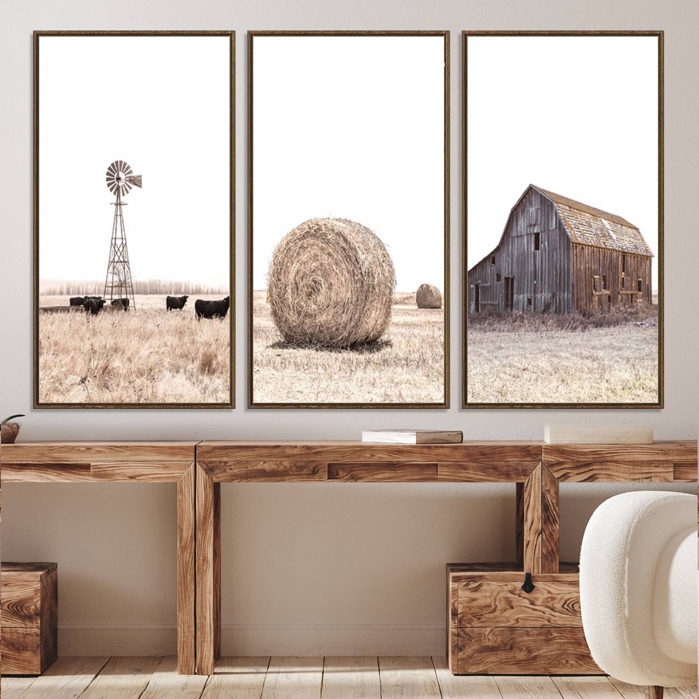 30918-MGV-CV-60X30-3P-Farm Prints Set, Set of 6 Farmhouse Wall Art, Country House Decor, Barn Print, Wheat Print, Farmhouse Wall Art, Gallery Wall Art, Farm Print