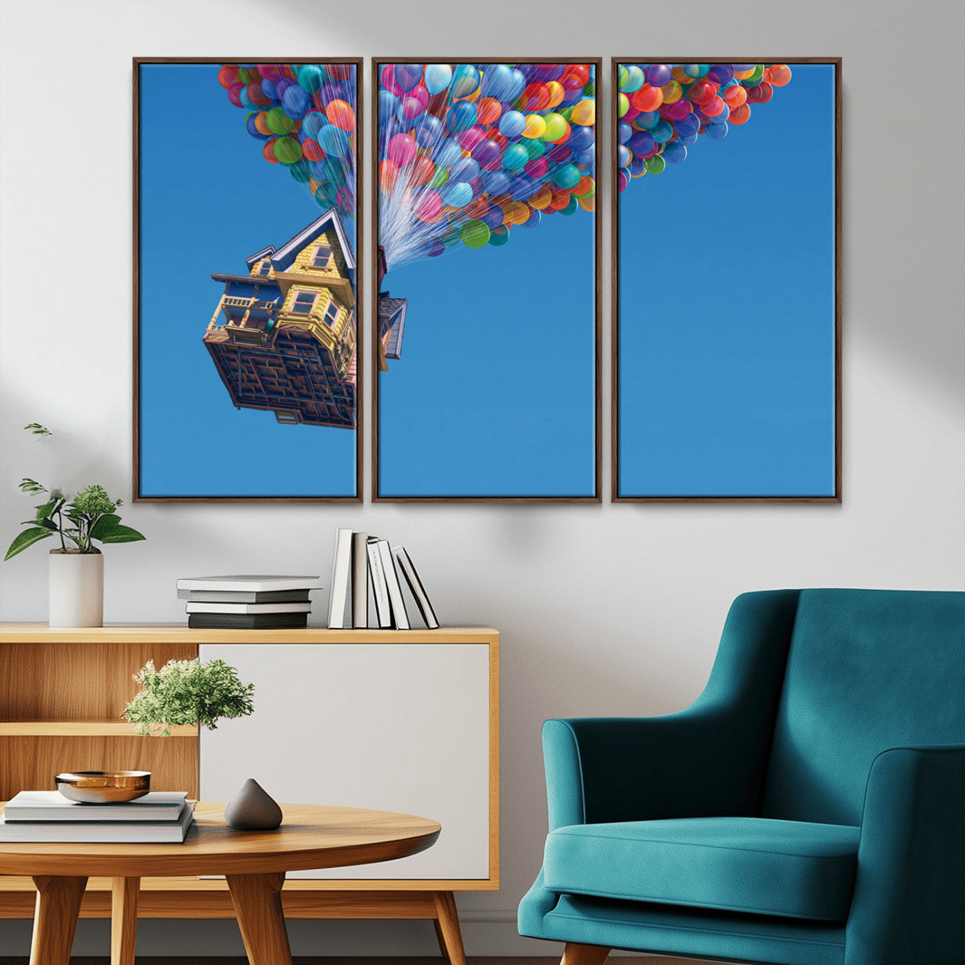 MGV-FC-48X32-3P - Carl Fredricksen, Up Movie Wall Art, Balloons Wall Art, Air Balloons for Kids Room Print