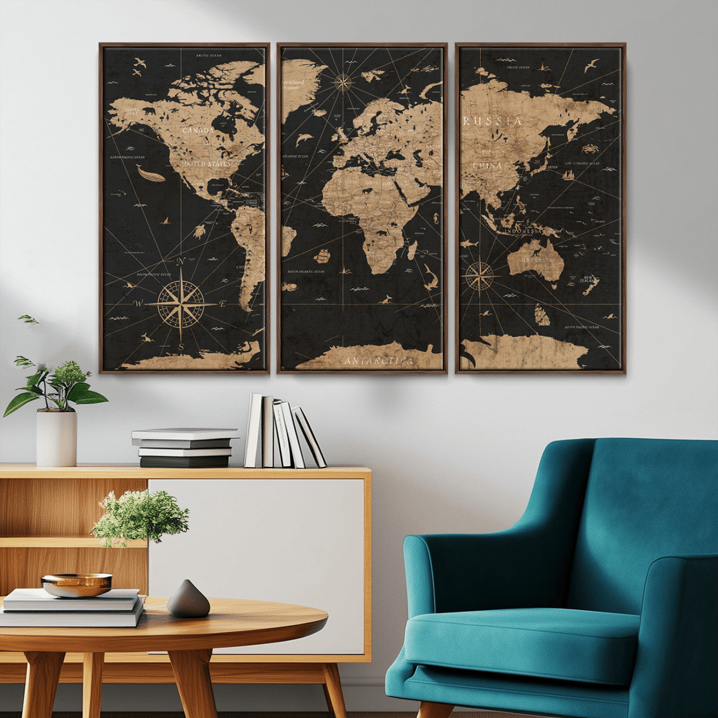 61023-MGV-CV-36X24-World Map Canvas Print – Framed Wall Art for Home Decor