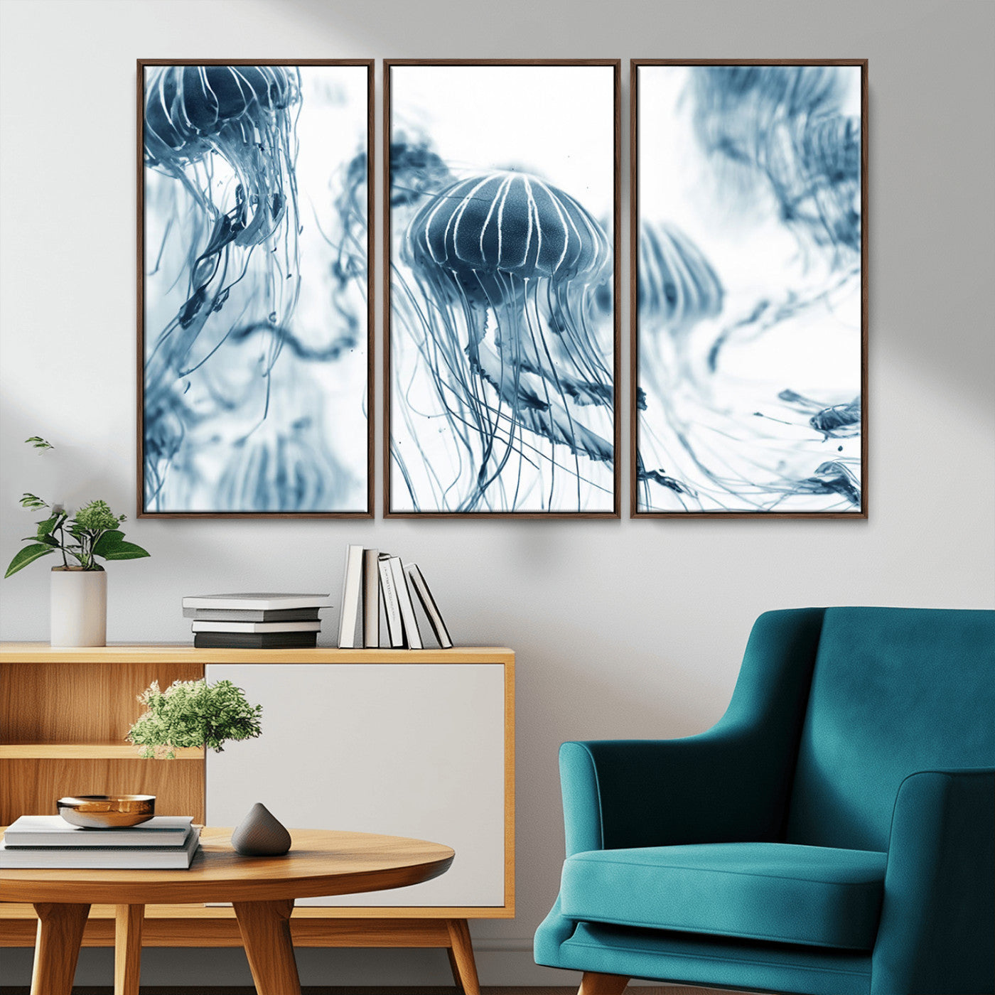 MGV-FC-48X32-3P - Abstract Jellyfish Canvas Print Wall Art