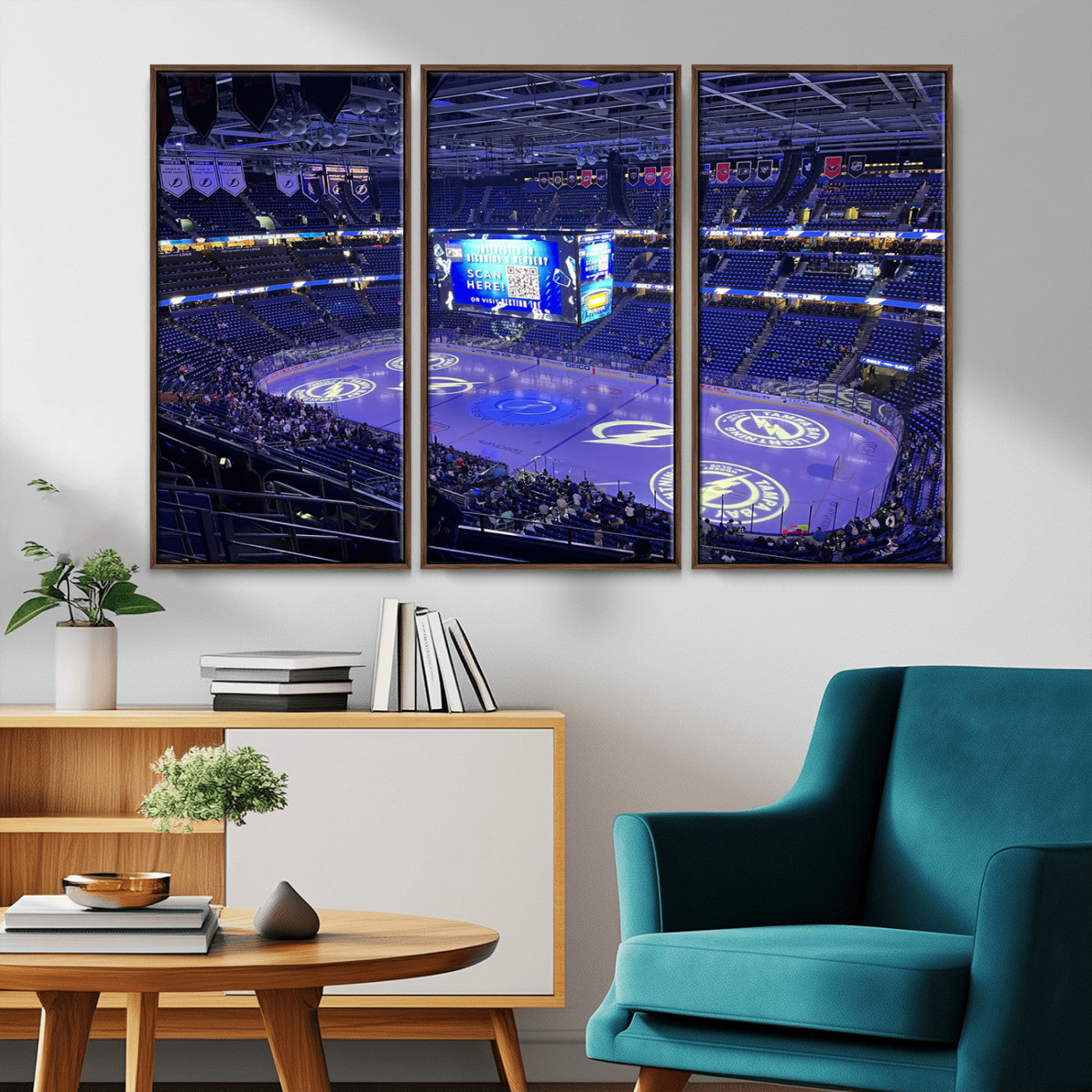 MGV-FC-48X32-3P - Amalie Arena Florida Wall Art Canvas Print - NHL Hockey Stadium Print Wall Art