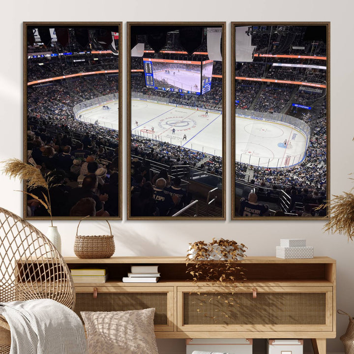 A wall art canvas of Amalie Arena, capturing NHL hockey in Florida.