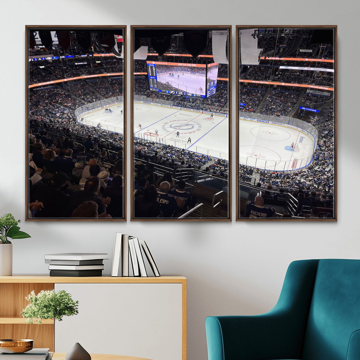 51641-MGV-CV-36X24 - Amalie Arena Florida Wall Art Canvas Print, NHL Hockey, Framed and Ready to Hang
