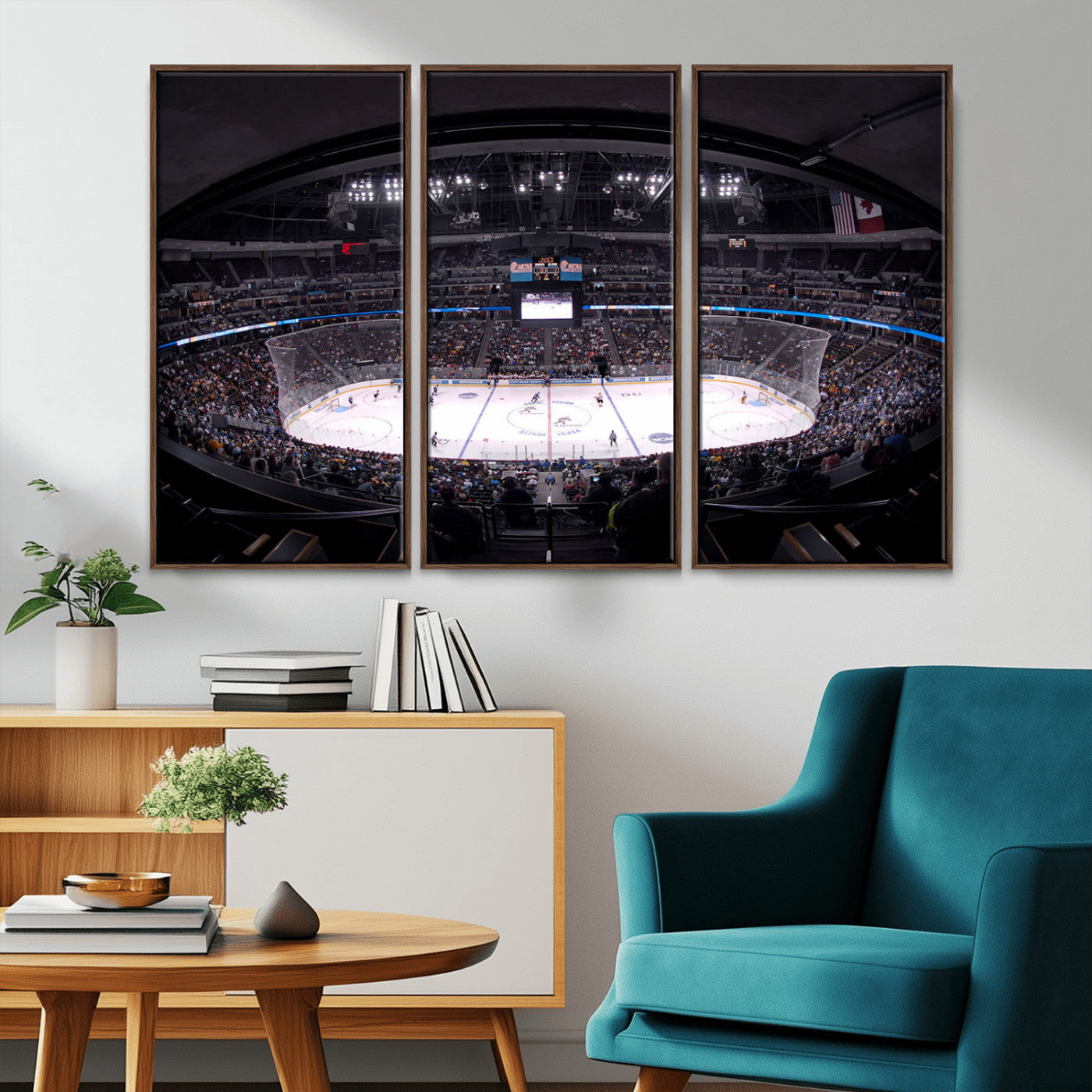 MGV-FC-48X32-3P - Ball Arena Denver Colorado Avalanche Hockey Team Wall Art Canvas Print - Denver Ice Hockey Stadium