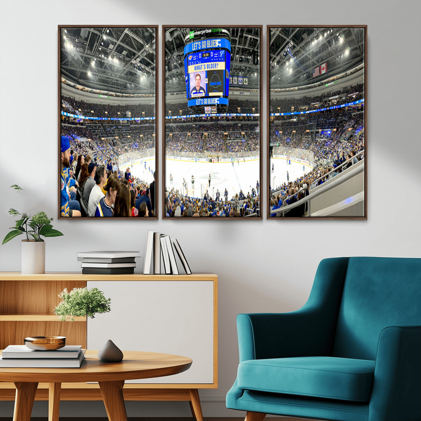 MGV-FC-48X32-3P - Enterprise Center | Missouri St. Louis Blues Ice Hockey Stadium Wall Art | Canvas Print | Ready to