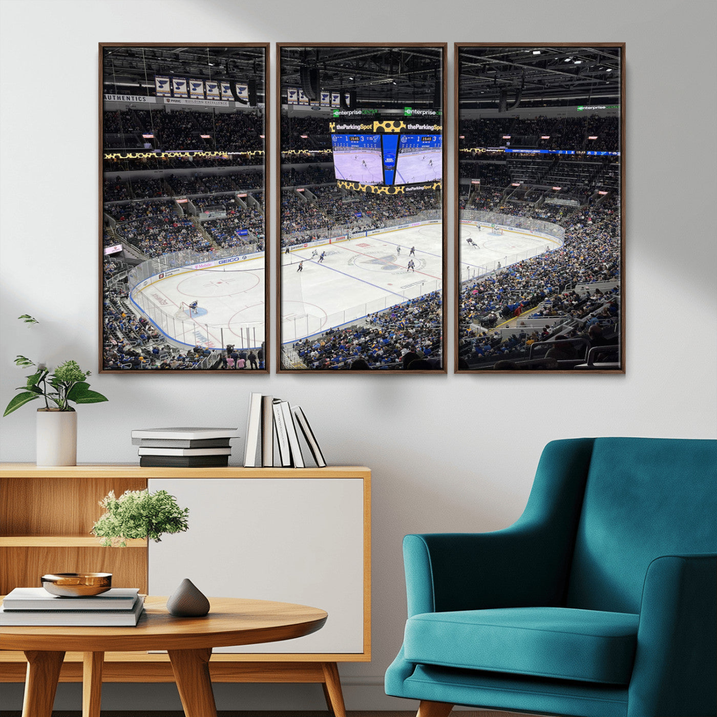 MGV-FC-48X32-3P - Enterprise Center Missouri St. Louis Blues Hockey Stadium Wall Art Canvas Print