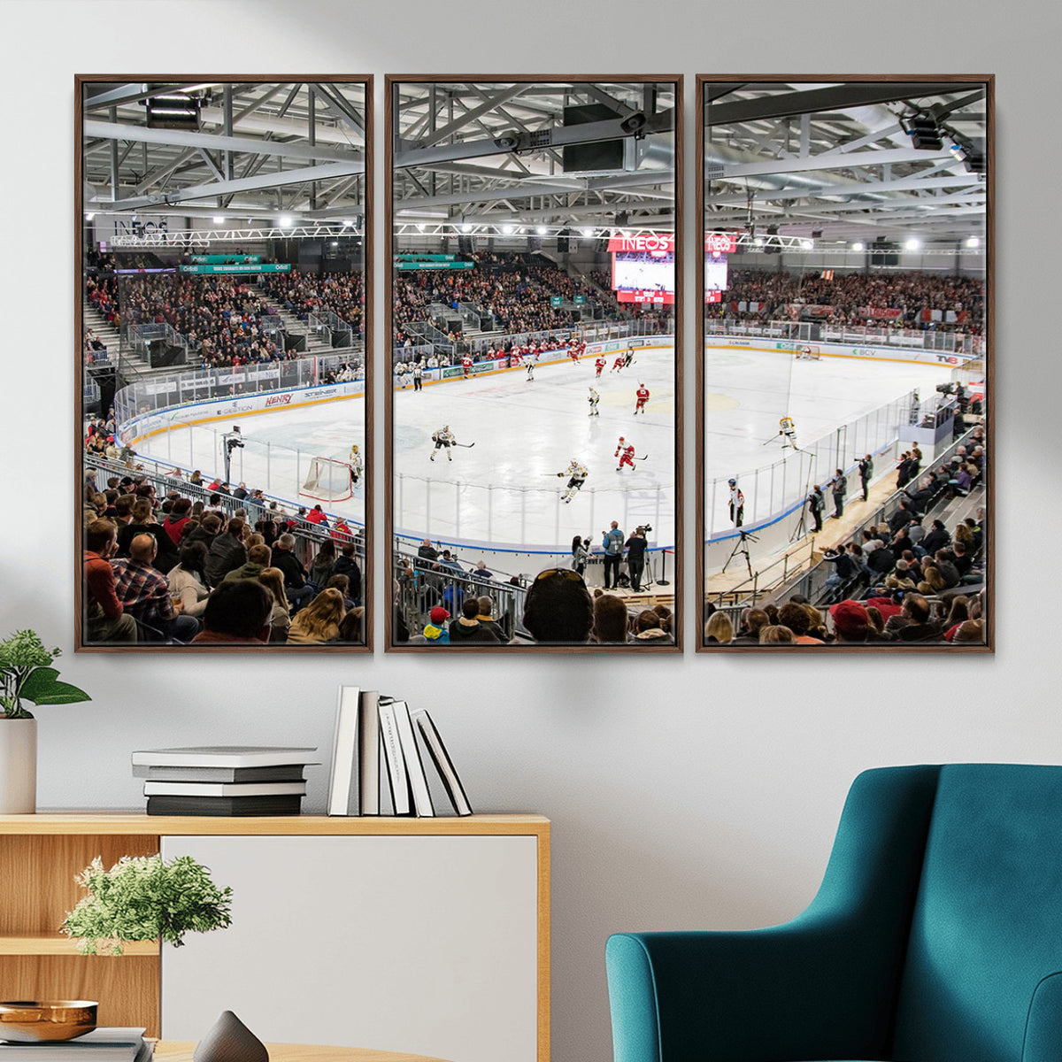 79352-MGV-CV-36X24 - Lausanne Arena Ice Hockey Stadium Wall Art Canvas Print